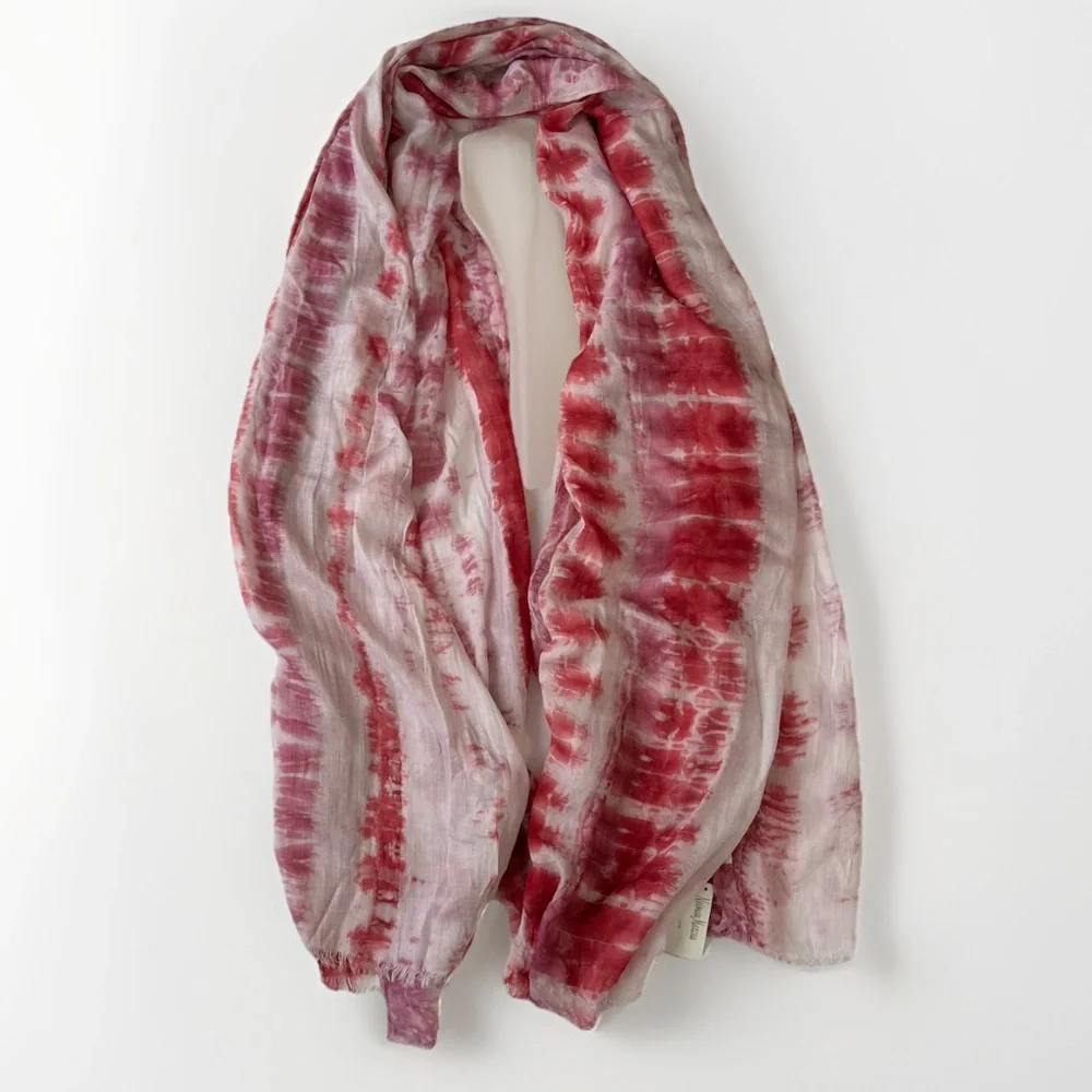 Michael Stars Tie Dye Pink White Oversized Blanket Scarf Neiman Marcus NWT